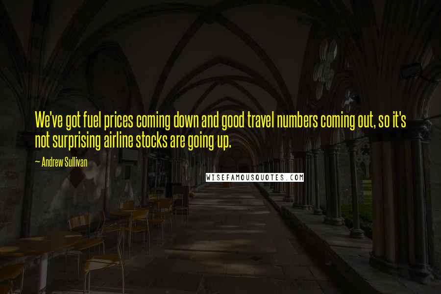 Andrew Sullivan Quotes: We've got fuel prices coming down and good travel numbers coming out, so it's not surprising airline stocks are going up.