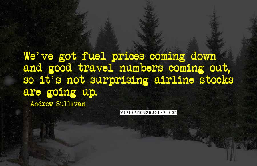 Andrew Sullivan Quotes: We've got fuel prices coming down and good travel numbers coming out, so it's not surprising airline stocks are going up.