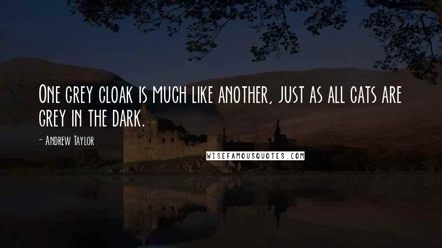 Andrew Taylor Quotes: One grey cloak is much like another, just as all cats are grey in the dark.