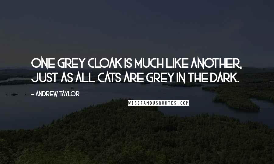 Andrew Taylor Quotes: One grey cloak is much like another, just as all cats are grey in the dark.