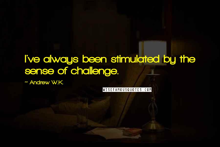 Andrew W.K. Quotes: I've always been stimulated by the sense of challenge.