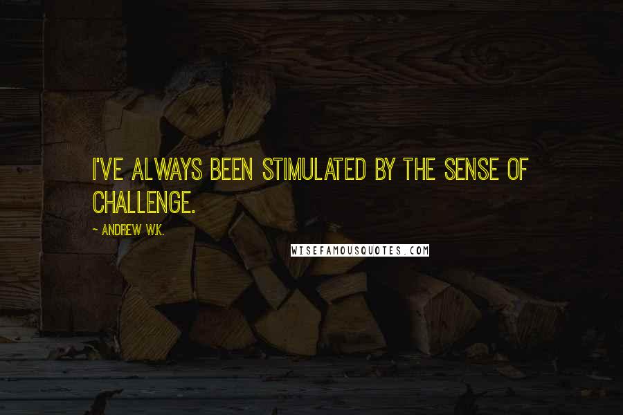 Andrew W.K. Quotes: I've always been stimulated by the sense of challenge.