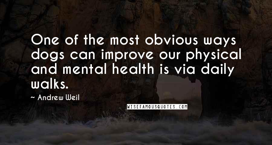 Andrew Weil Quotes: One of the most obvious ways dogs can improve our physical and mental health is via daily walks.