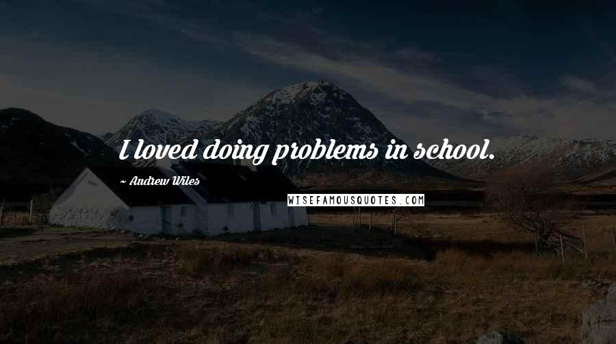 Andrew Wiles Quotes: I loved doing problems in school.