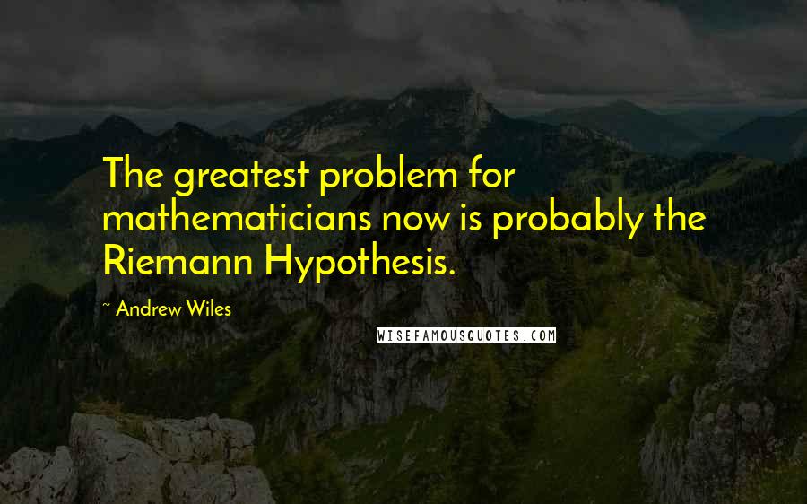 Andrew Wiles Quotes: The greatest problem for mathematicians now is probably the Riemann Hypothesis.