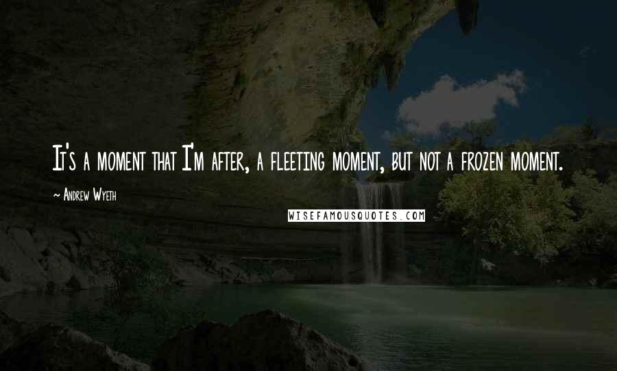Andrew Wyeth Quotes: It's a moment that I'm after, a fleeting moment, but not a frozen moment.