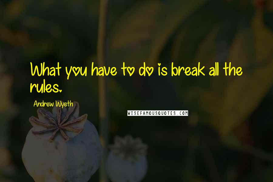 Andrew Wyeth Quotes: What you have to do is break all the rules.