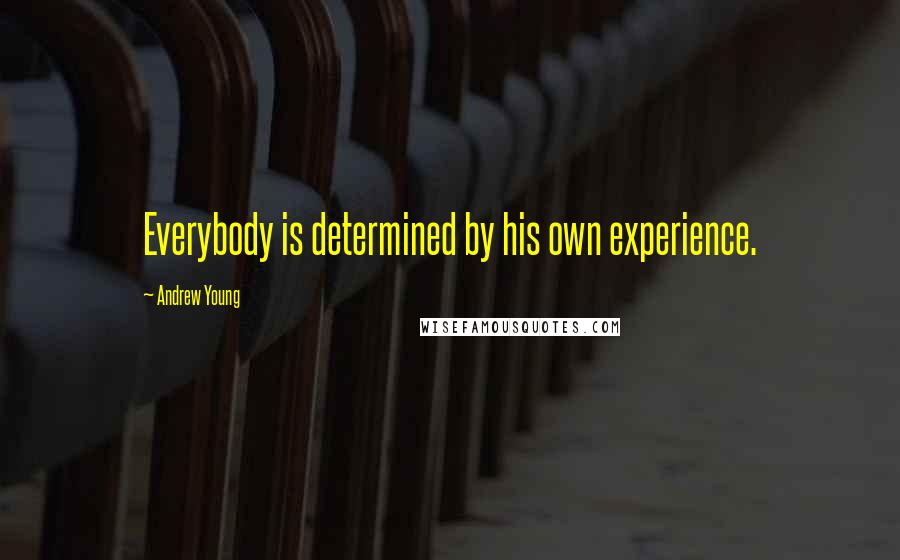 Andrew Young Quotes: Everybody is determined by his own experience.