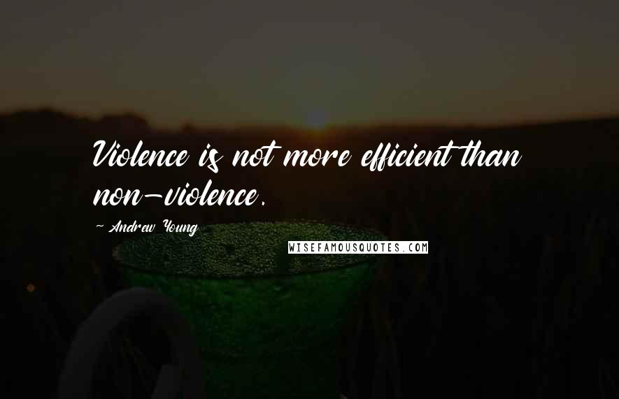 Andrew Young Quotes: Violence is not more efficient than non-violence.