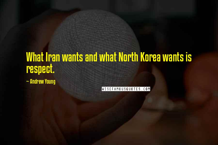 Andrew Young Quotes: What Iran wants and what North Korea wants is respect.