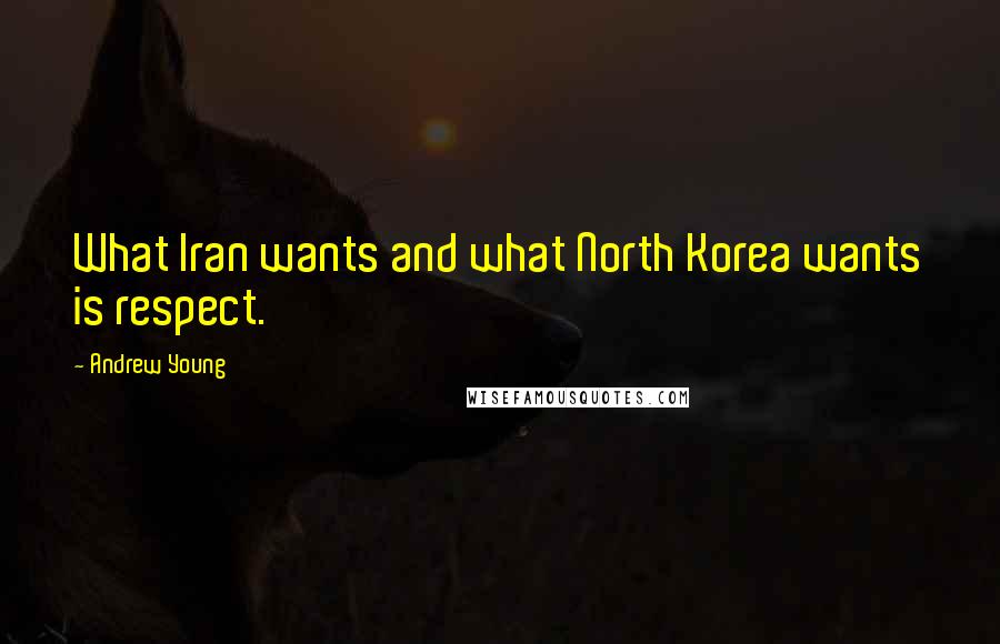 Andrew Young Quotes: What Iran wants and what North Korea wants is respect.