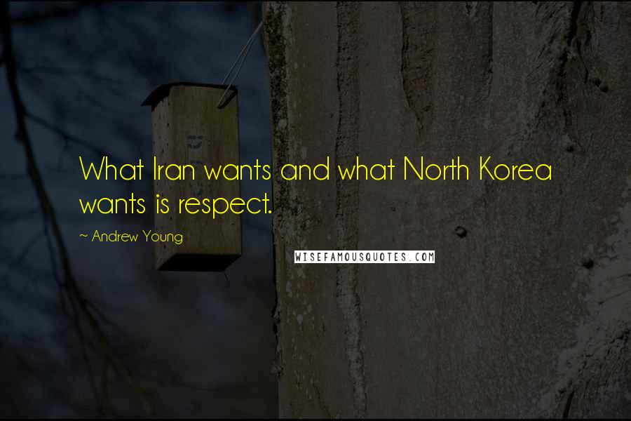 Andrew Young Quotes: What Iran wants and what North Korea wants is respect.