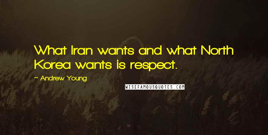 Andrew Young Quotes: What Iran wants and what North Korea wants is respect.