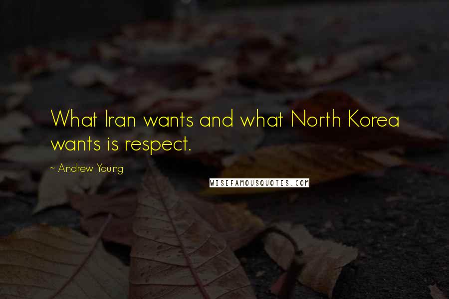 Andrew Young Quotes: What Iran wants and what North Korea wants is respect.