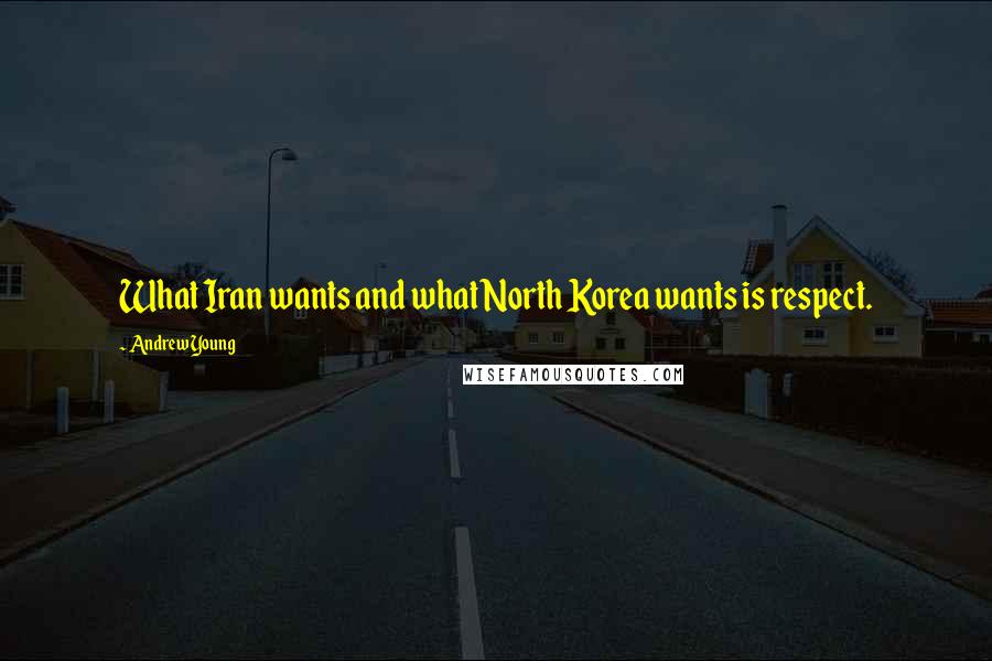 Andrew Young Quotes: What Iran wants and what North Korea wants is respect.