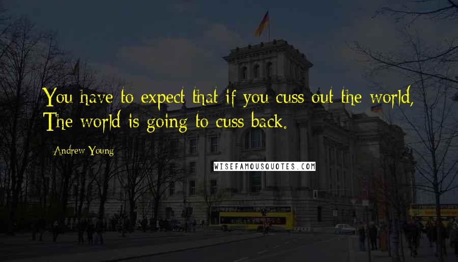 Andrew Young Quotes: You have to expect that if you cuss out the world, The world is going to cuss back.