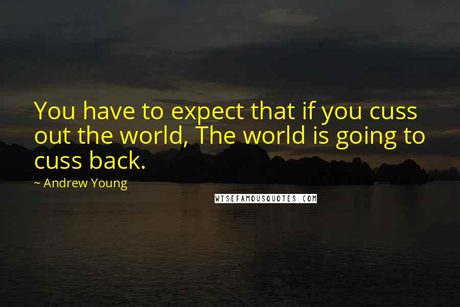 Andrew Young Quotes: You have to expect that if you cuss out the world, The world is going to cuss back.