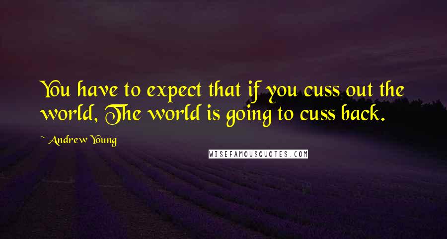 Andrew Young Quotes: You have to expect that if you cuss out the world, The world is going to cuss back.