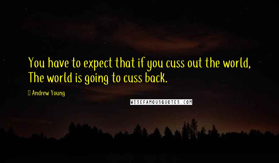 Andrew Young Quotes: You have to expect that if you cuss out the world, The world is going to cuss back.