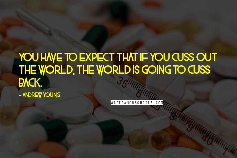 Andrew Young Quotes: You have to expect that if you cuss out the world, The world is going to cuss back.