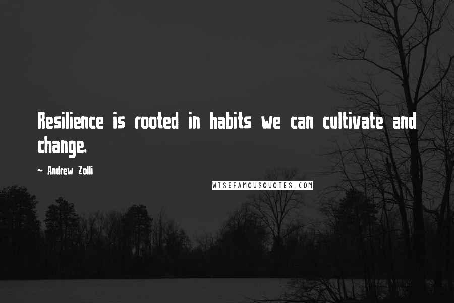 Andrew Zolli Quotes: Resilience is rooted in habits we can cultivate and change.