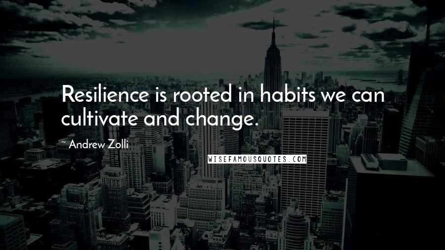 Andrew Zolli Quotes: Resilience is rooted in habits we can cultivate and change.