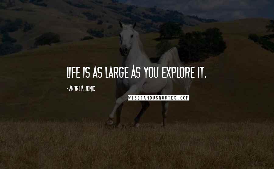 Andrija Jonic Quotes: Life is as large as you explore it.