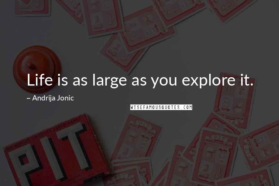 Andrija Jonic Quotes: Life is as large as you explore it.