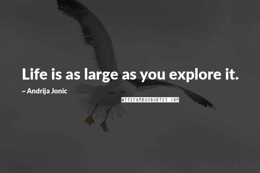 Andrija Jonic Quotes: Life is as large as you explore it.