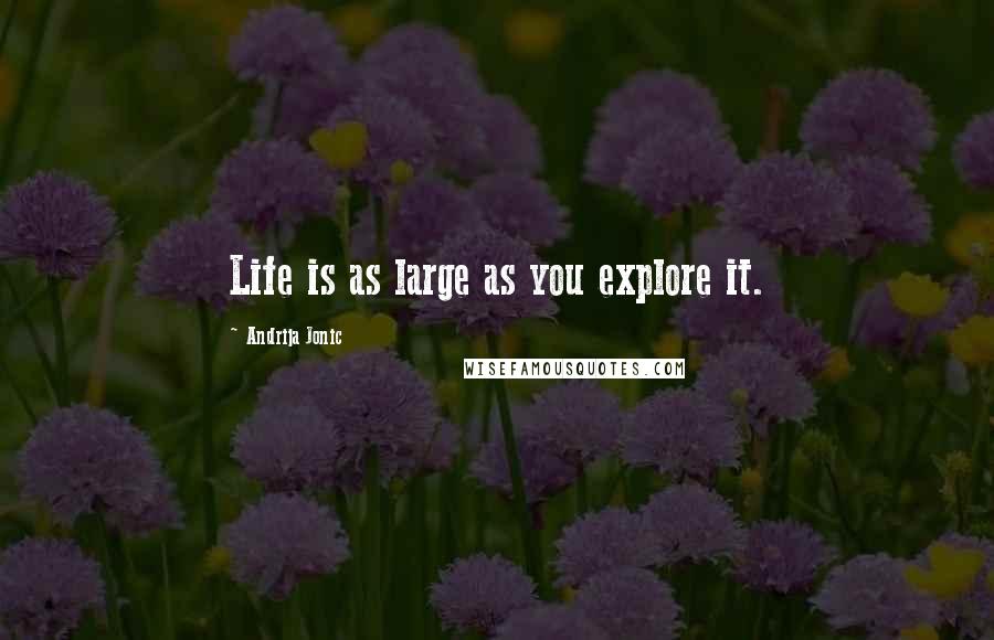 Andrija Jonic Quotes: Life is as large as you explore it.