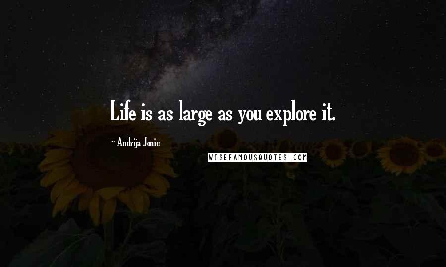 Andrija Jonic Quotes: Life is as large as you explore it.