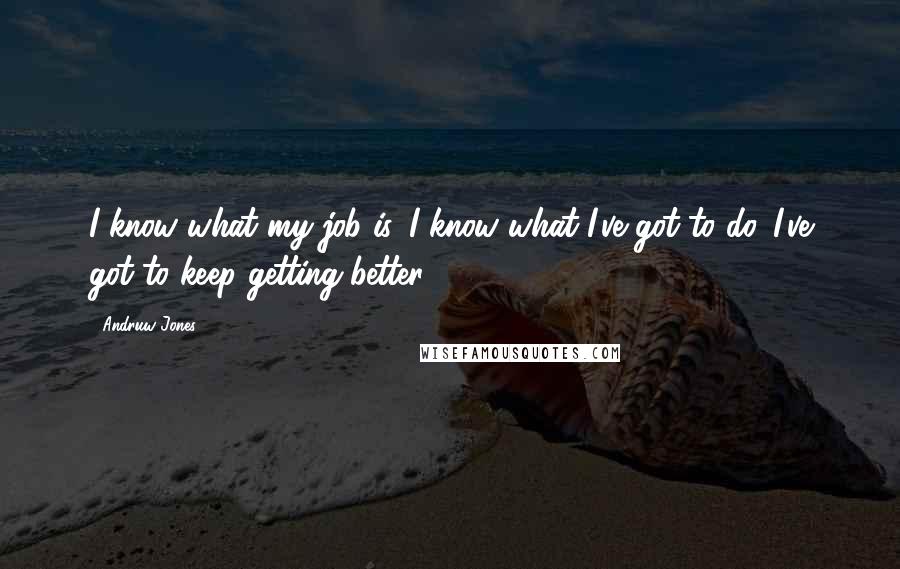 Andruw Jones Quotes: I know what my job is. I know what I've got to do. I've got to keep getting better.