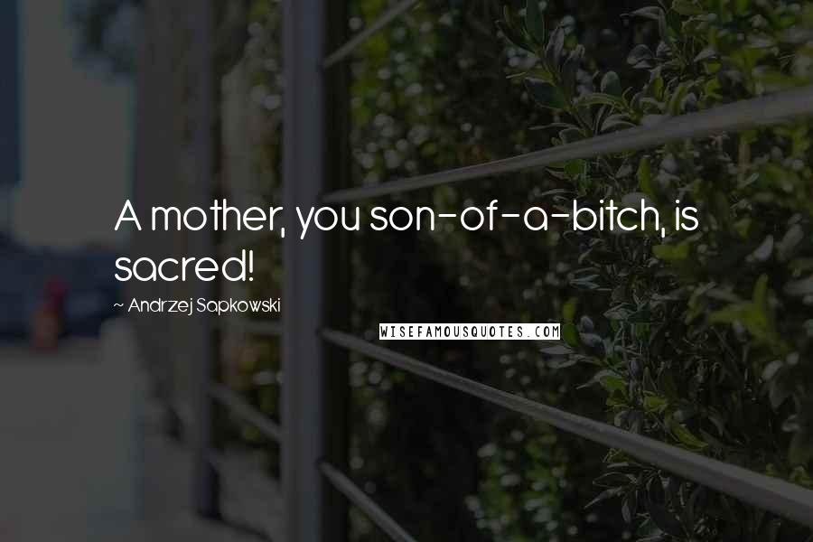 Andrzej Sapkowski Quotes: A mother, you son-of-a-bitch, is sacred!