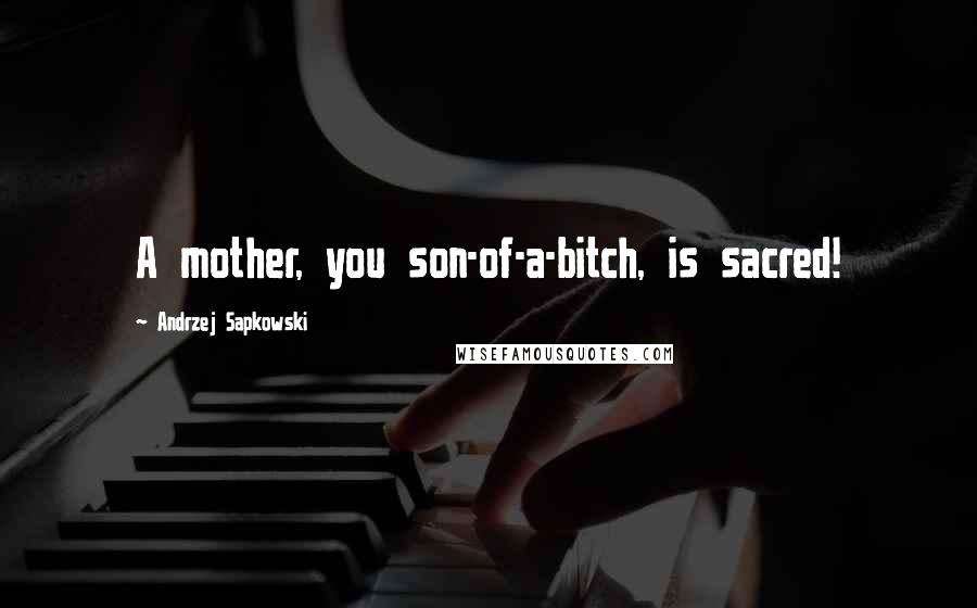 Andrzej Sapkowski Quotes: A mother, you son-of-a-bitch, is sacred!