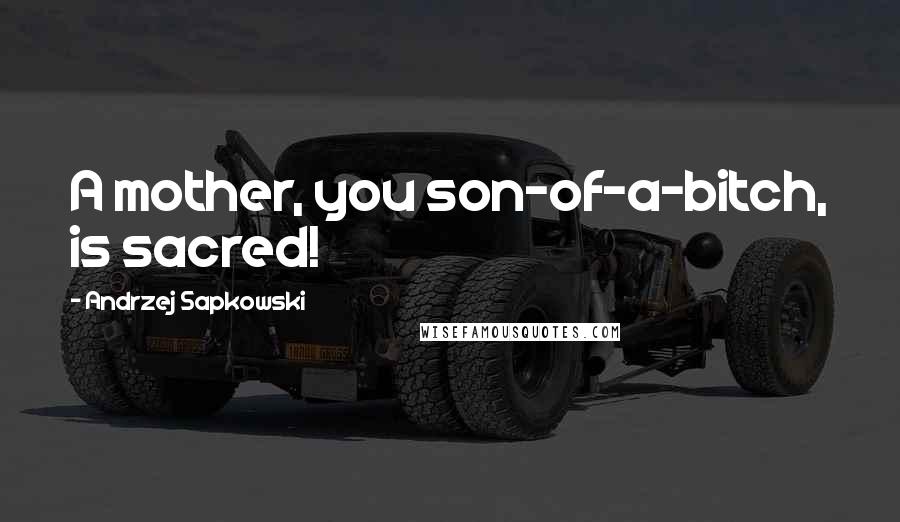 Andrzej Sapkowski Quotes: A mother, you son-of-a-bitch, is sacred!