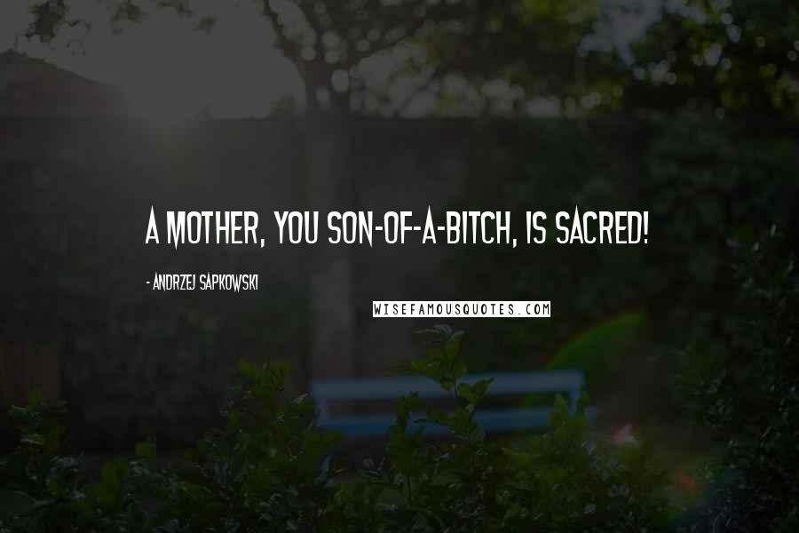 Andrzej Sapkowski Quotes: A mother, you son-of-a-bitch, is sacred!