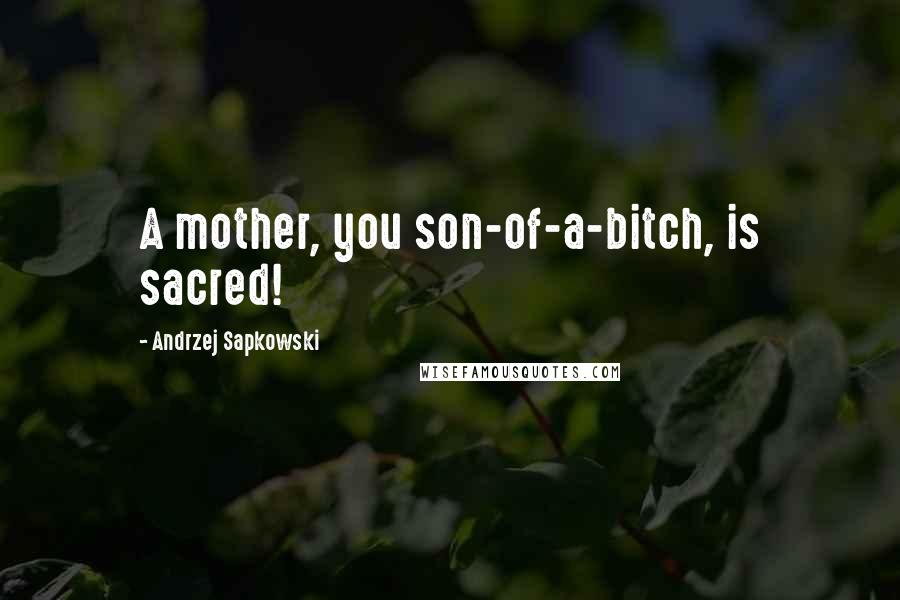 Andrzej Sapkowski Quotes: A mother, you son-of-a-bitch, is sacred!