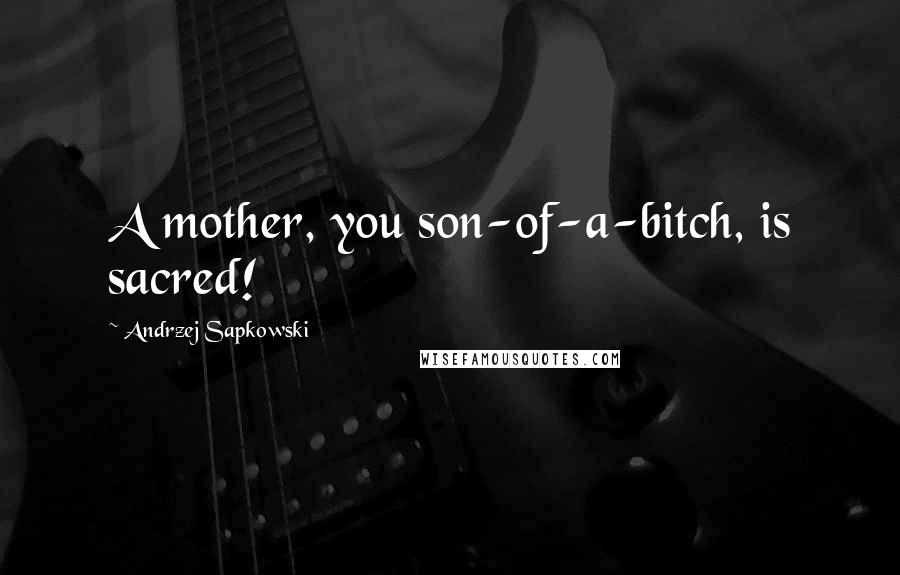 Andrzej Sapkowski Quotes: A mother, you son-of-a-bitch, is sacred!