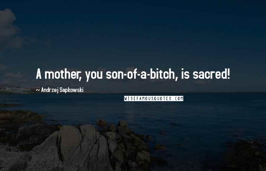 Andrzej Sapkowski Quotes: A mother, you son-of-a-bitch, is sacred!