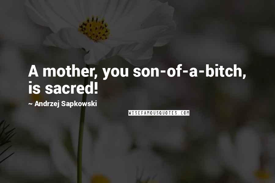 Andrzej Sapkowski Quotes: A mother, you son-of-a-bitch, is sacred!