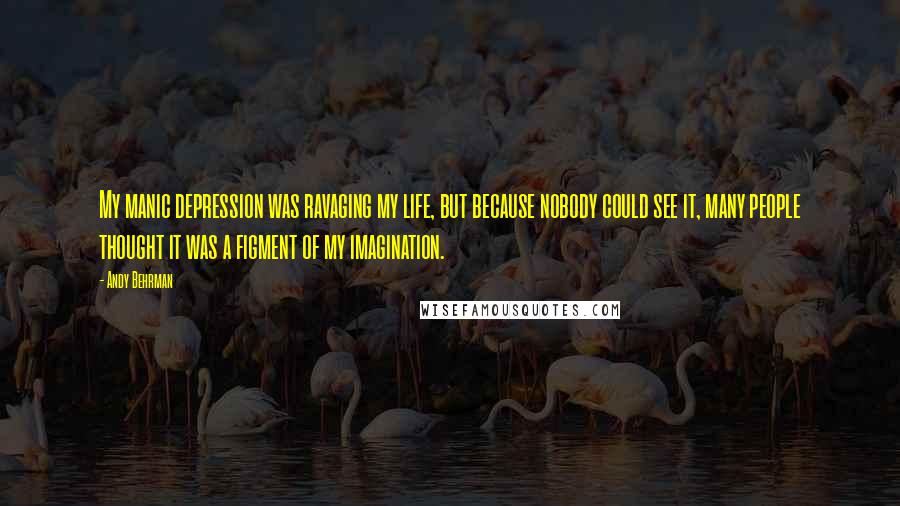 Andy Behrman Quotes: My manic depression was ravaging my life, but because nobody could see it, many people thought it was a figment of my imagination.