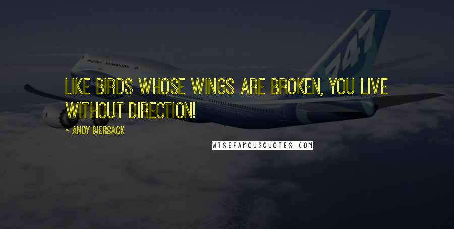 Andy Biersack Quotes: Like birds whose wings are broken, you live without direction!