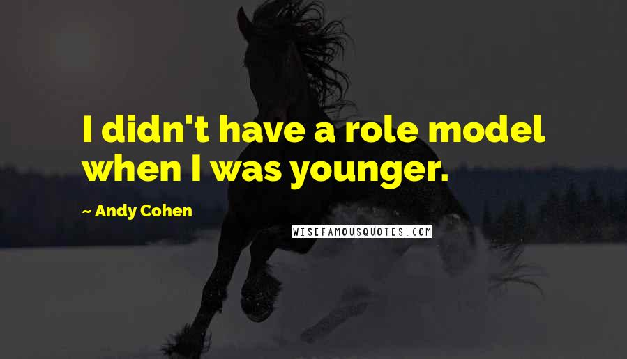 Andy Cohen Quotes: I didn't have a role model when I was younger.