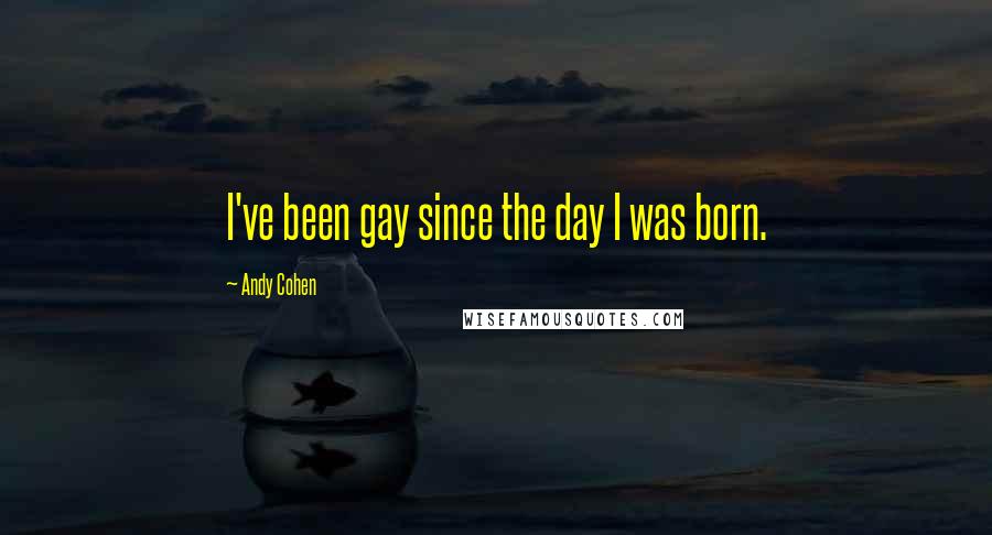 Andy Cohen Quotes: I've been gay since the day I was born.