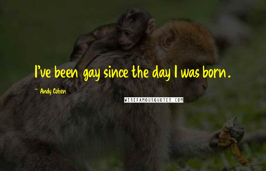 Andy Cohen Quotes: I've been gay since the day I was born.