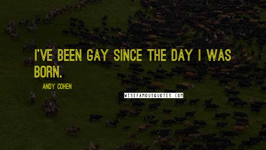 Andy Cohen Quotes: I've been gay since the day I was born.