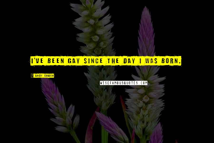 Andy Cohen Quotes: I've been gay since the day I was born.