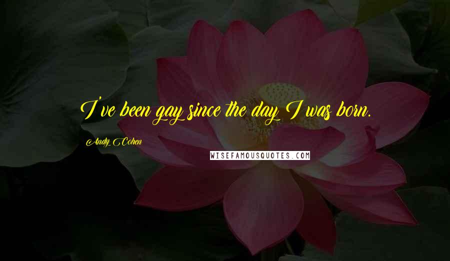 Andy Cohen Quotes: I've been gay since the day I was born.
