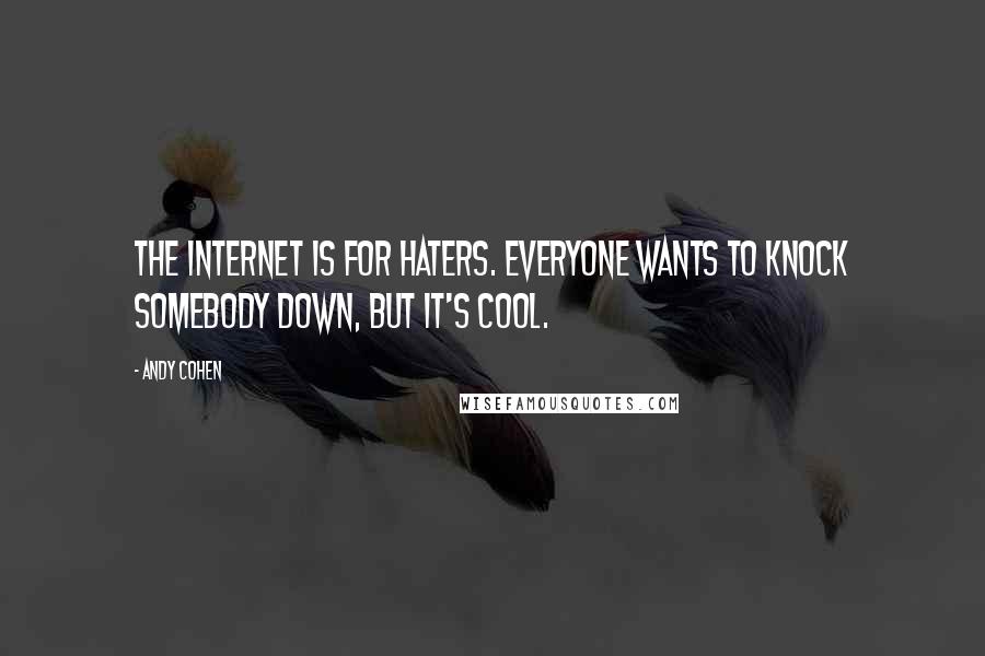 Andy Cohen Quotes: The Internet is for haters. Everyone wants to knock somebody down, but it's cool.