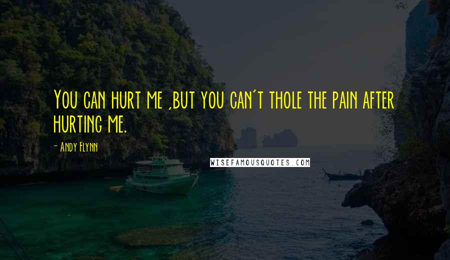 Andy Flynn Quotes: You can hurt me ,but you can't thole the pain after hurting me.